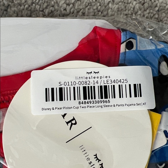 Little sleepies Piston Cup Two-Piece Pajama Set size 4t - Picture 4 of 6